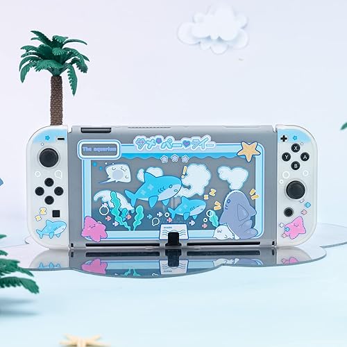 Vista 7 de GeekShare Funda protectora delgada compatible con Nintendo Switch OLED y Joy-Con - Absorción de golpes y antiarañazos Funda para OLED Switch