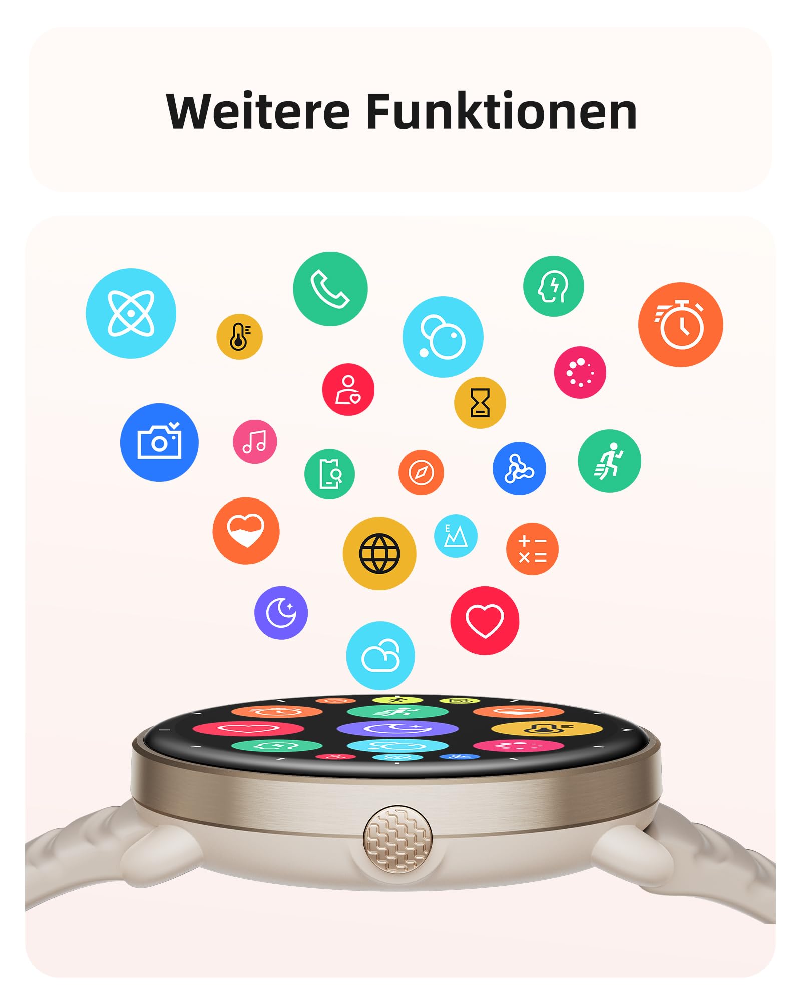 Parsonver Smartwatch Herren Damen, Eingebautes GPS, 5 ATM wasserdichte Schwimmuhr für Pool/Offenen Gewässern, Fitnessuhr mit AMOLED Display, 100+ Sportmodi, Herzfrequenz (Französisch Grau, 42 mm)