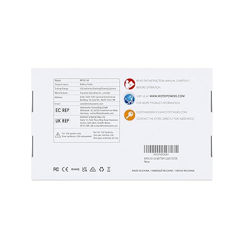 Miniatura 10 de MOTOPOWER MP0515A 12V Probador de batería de automóvil Automotriz 100-2000 CCA Probador de carga de batería de arranque automático y sistema de