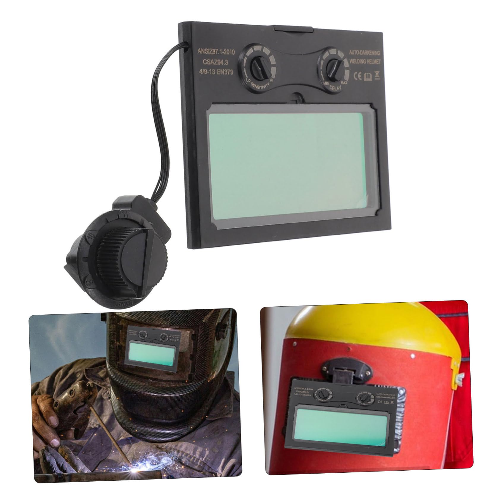 SHINEOFI de Soldadura Oscurecimiento Automático Solar LCD Soldadura Compatible con Casco de Soldador