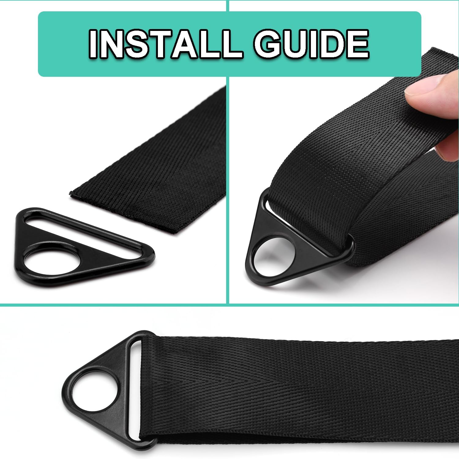 12Pack 1 Inch Triangle D Rings, Metal Triangle Buckles for Dog Tag Clip, Adjuster Purse Strap, Paracord Keychain Lanyard, Bag Hardware, Key Ring Charm, Camera Strap Accessories (Black) - Image 4