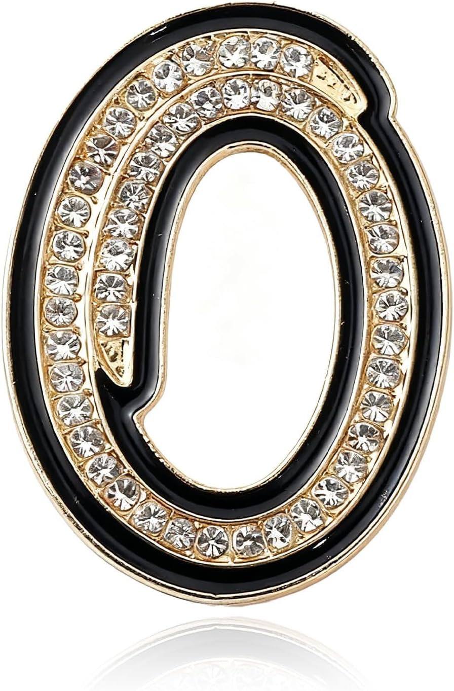 Initial Letter Brooch Pin for Women A Z Alphabet Rhinestone Brooch