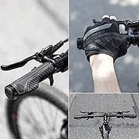 Vista 5 de ROCKBROS Empuñaduras de bicicleta de montaña, empuñaduras para manillar de bicicleta, doble abrazadera de aluminio para MTB BMX, extremos de barra