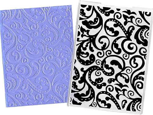 Hying Carpeta de estampado de fondo con textura 3D con estampado de flores, plantilla de carpeta de plástico para hacer tarjetas, álbumes de