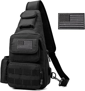 Tactical Shoulder Bag - 1000D Molle Military Backpack Outdoor Daypack Chest Pack (Black) - Novemkada