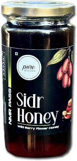 Pure Whites Raw Sidr Honey - 500g | Organic Honey Raw Unprocessed &amp; Unpasteurized | Pure Honey for Weight Loss &amp; Cough | 1...