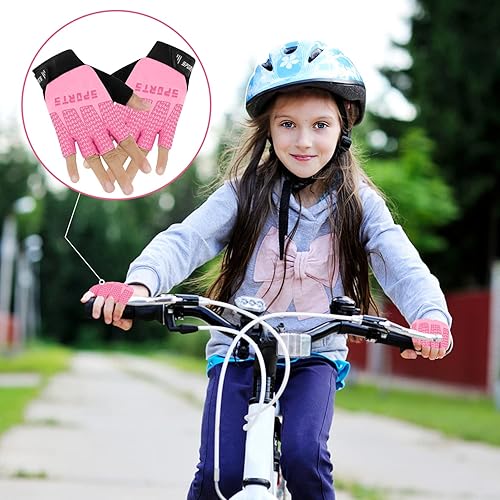 Miniatura 5 de Kids Fingerless Sport Cycling Glove, Non-Slip Toddler Half Finger Fishing Gloves for Child Climbing Riding Biking Outdoor Sports