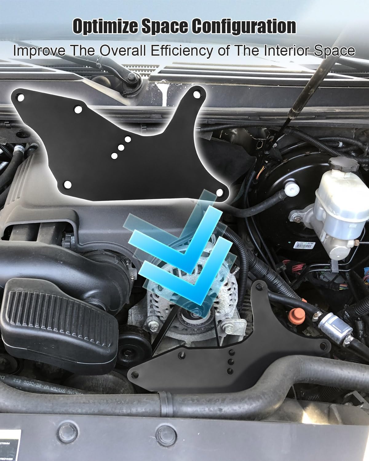 LS Truck SUV Dual Alternator Bracket Kit Compatible with GM Trucks and SUV with The 4.8 5.3 6.0, and 6.2L Vortec V8 Gas Engines 1999-2013, Fit for Chevy Tahoe GMC Yukon Cadillac Hummer H2