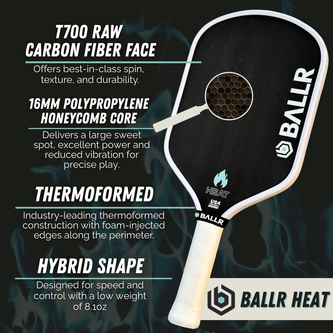Amazon.co.jp: BALLR 熱成形ピックルボールパドル 未加工 T700