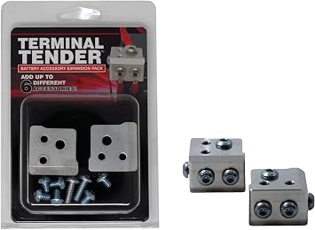 Hardline Products USA Terminal Tender Battery Post Expanders 12V Power Distribution Block for ATV, UTV, Motorcycle & SXS Connect Up to 6 Accessories CNC Billet Aluminum Made in USA - TT-P