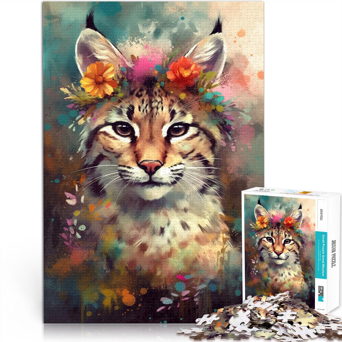Puzzle 2000 pièces pour Adultes, Puzzle de Dessin animé, bébé Lynx, Jeu éducatif pour Anniversaire, Noël, 70 x 100 cm, pour Les 14 Ans