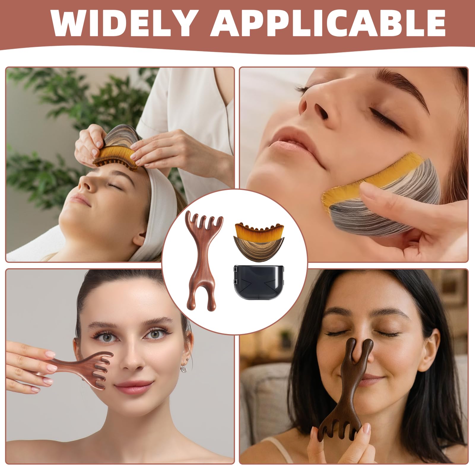 2 Piezas de Cepillo Linfático Facial, Cepillo Linfático Facial con Caja de Almacenamiento, Peine de Masaje para Drenaje Linfático, Lymphatic Contour Face Brush, Diseño Ergonómico para Masaje Suave — view 5