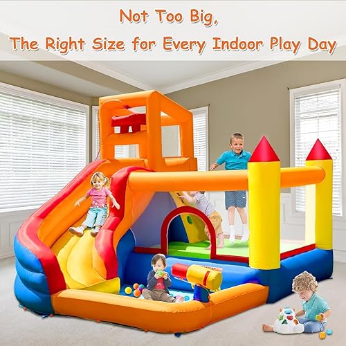 Miniatura 2 de HuaKastro Casa inflable para tobogán acuático para niños con piscina, centro de juego inflable 5 en 1 para interiores y exteriores, para escalar