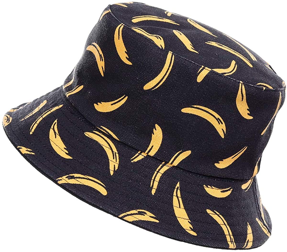 AngelZYJ Sombrero Unisex, Tipo Pescador, de Moda, Estampado con Dibujos de Frutas, Ideal para Actividades al Aire Libre, Reversible, se Puede Doblar para Guardar
