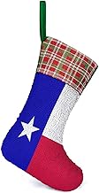 Texas State Flag Personalized Sequin Christmas Stocking Xmas Fireplace Holiday Party Decorations