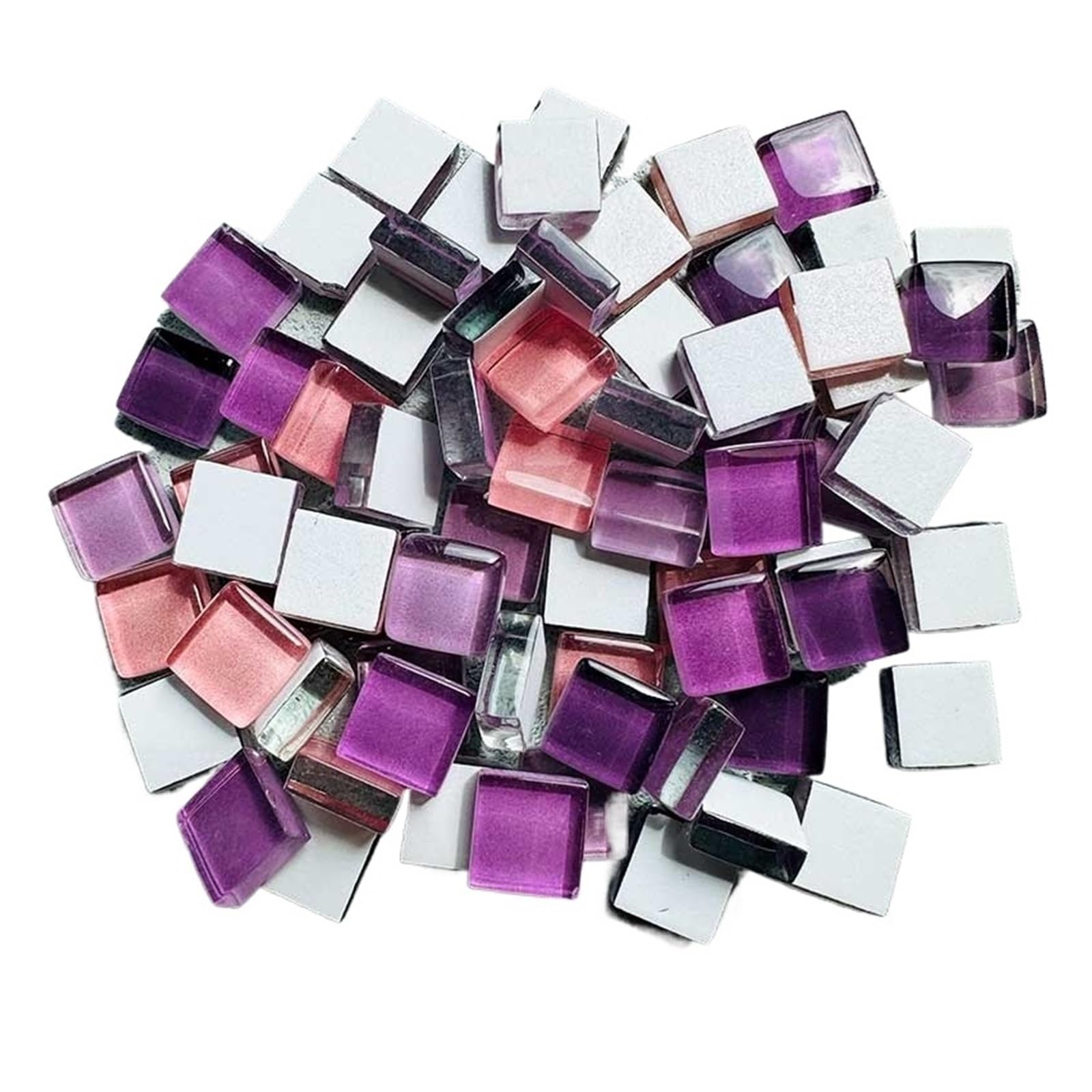 Mtadsbkfp Color3 Mixed Colour Stained Glass Mosaic Tiles, Ceramics Mosaic Tiles Multicolor Square Glitter Glass Mosaic Tiles For Diy Crafts 100G(Color3)