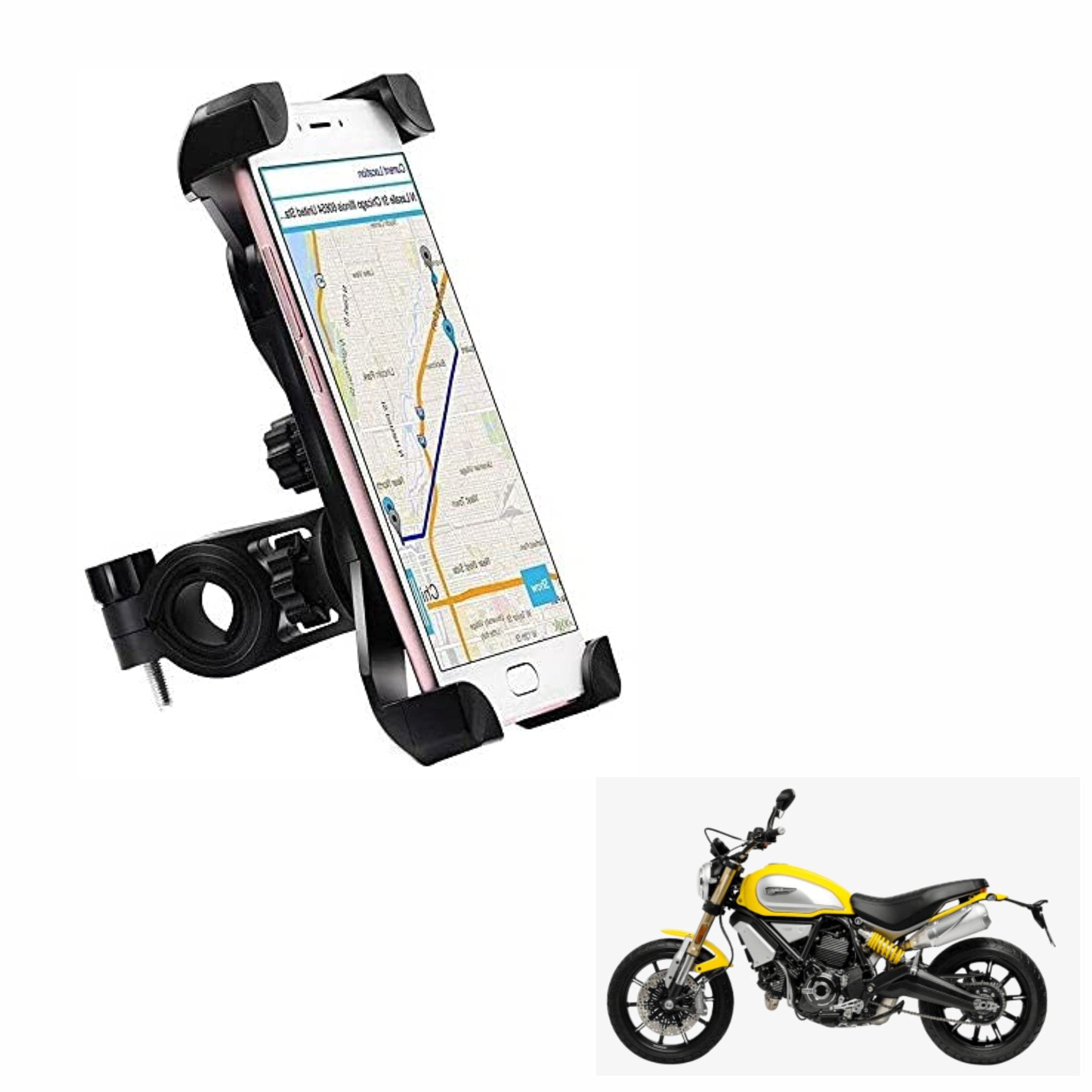 Asryd Bike Phone Mount Anti Shake and Stable Cradle Clamp with 360° Rotation Bike Phone Holder for Ducati Scrambler Icon (1 PCs, Black)-image-27