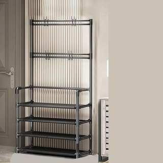 シューズラック 靴収納 靴棚 ブラック 下駄箱 省スペース シューズボックス スリム 玄関に靴を効率収納 靴入れ 組み立て式 スリム シューズボックス 狭い 玄関収納 下駄箱 スニーカー ヒール サンダル [XCZYL] 80*26*151