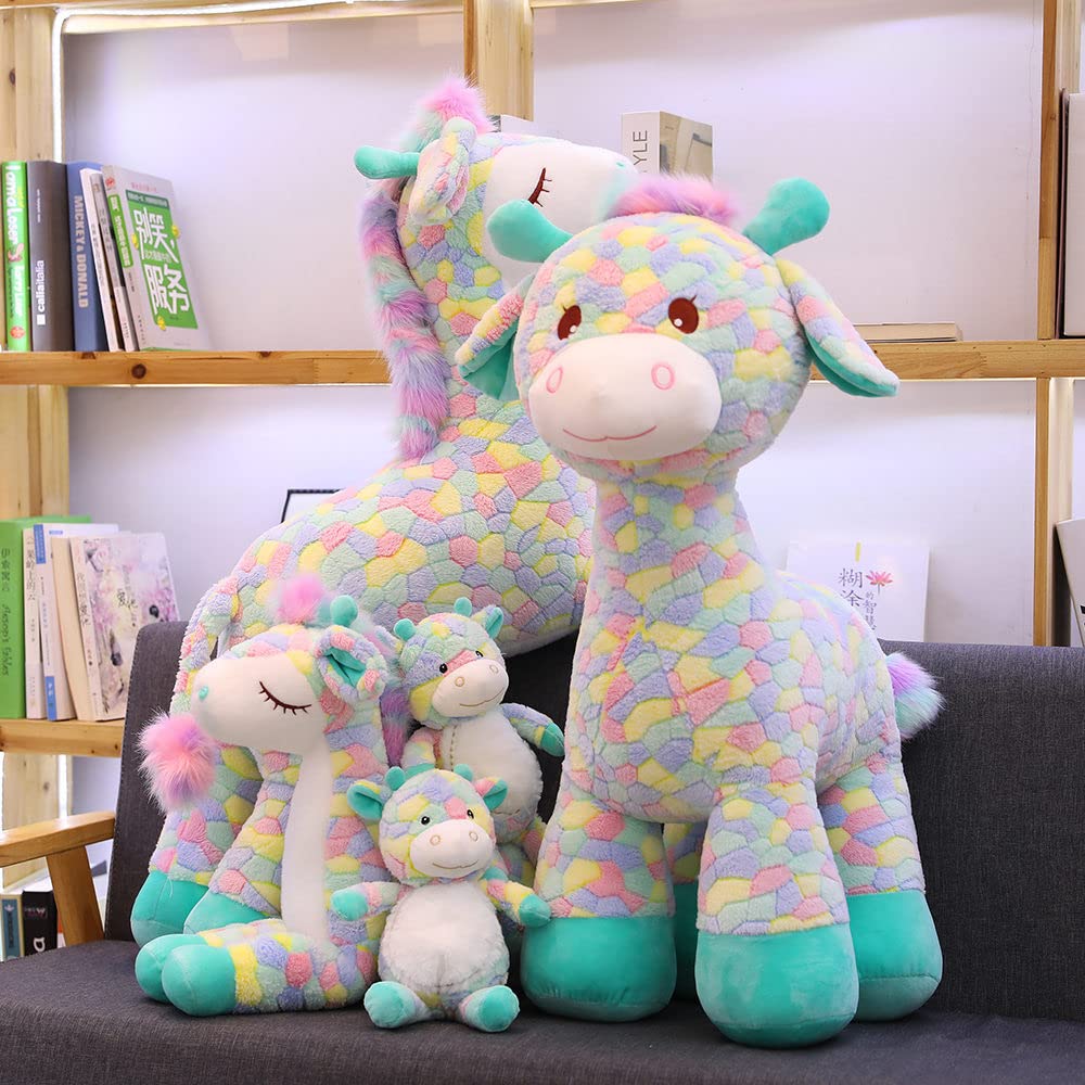 Carino Cervo Colorato Peluche Giocattolo Peluche Animale Farcito Bambola Cervo Abbracciare Placare Cuscino Camera Decor per Bambini/Ragazze Regalo di Compleanno 80 cm In Piedi