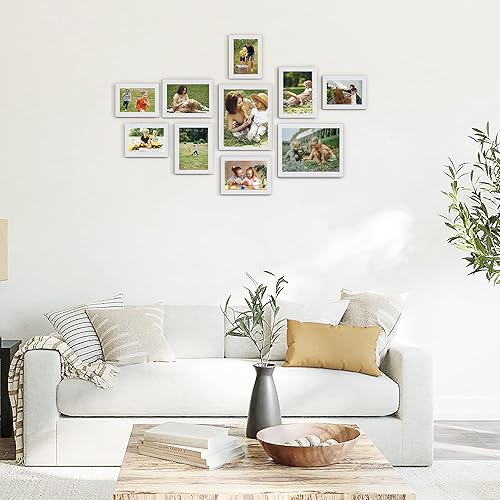 Miniatura 2 de J.M.Deco Paquete de 10 marcos de fotos para decoración de pared, juego de 10 unidades, marcos de fotos múltiples de 4 x 6, 5 x 7, 8 x 10 pulgadas,