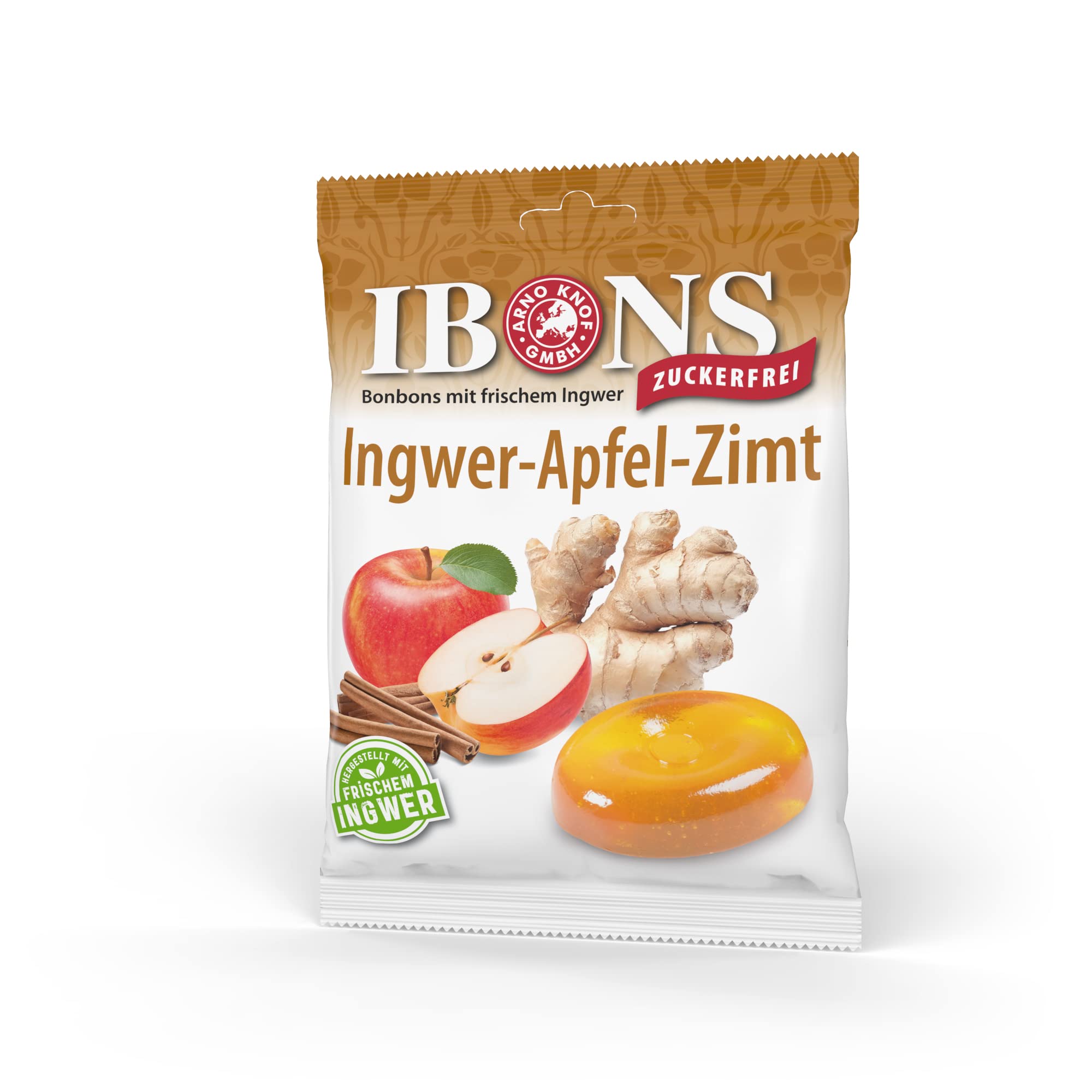IBONS Lutschbonbons 75g zuckerfrei (Ingwer-Apfel-Zimt)