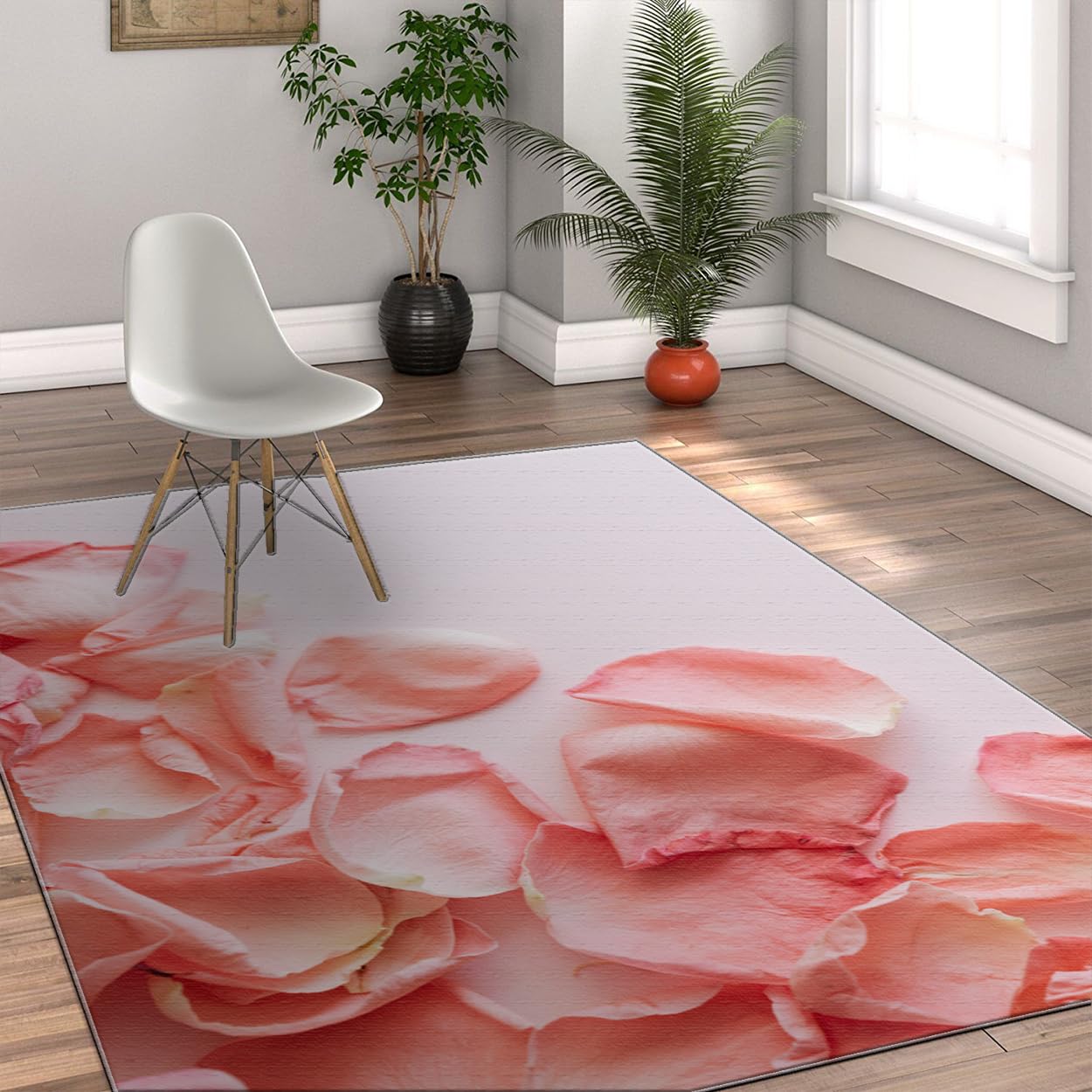 Tapis de sol à ressort rose floral pour une chambre douce et chaleureuse