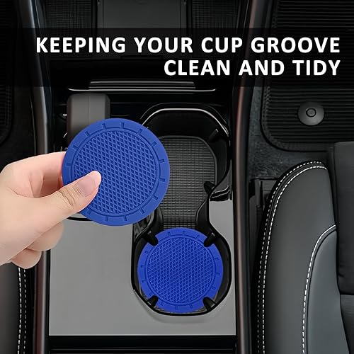 Miniatura 6 de 4 portavasos para automóvil, universal, antideslizante, a prueba de golpes, incrustado en adornos, 2.75 pulgadas, accesorios para el interior del