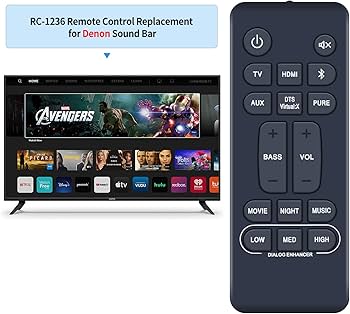 Amazon | ホームシアターサウンドバーリモコン RC-1236 for Denon DHT Amazon | ホームシアターサウンドバーリモコン RC-1236 for Denon DHT