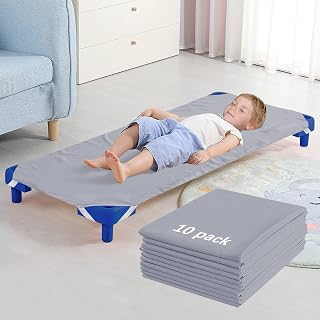 Biloban 10-Pack Grey Microfiber Daycare Cot Sheets 23x51 - Soft, Breathable Naptime Covers with Secure Elastic for Preschool