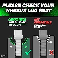 Vista 6 de Tornillos de rueda M14x1.5 para Audi A4 S4 A5, 20 pernos de asiento de bola extendidos con vástago de 1.575 pulgadas para Audi A6 A3 S6 S3, pernos