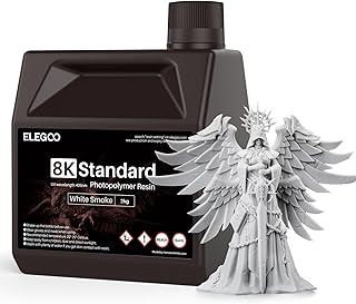 ELEGOO 8K Standard Resin for 3D Printing, Ultra Precision, 405nm Fast UV Curing Photopolymer 3D Resin for 8K 9K 12K 16K Resin 3D Printer, White Smoke 2000g