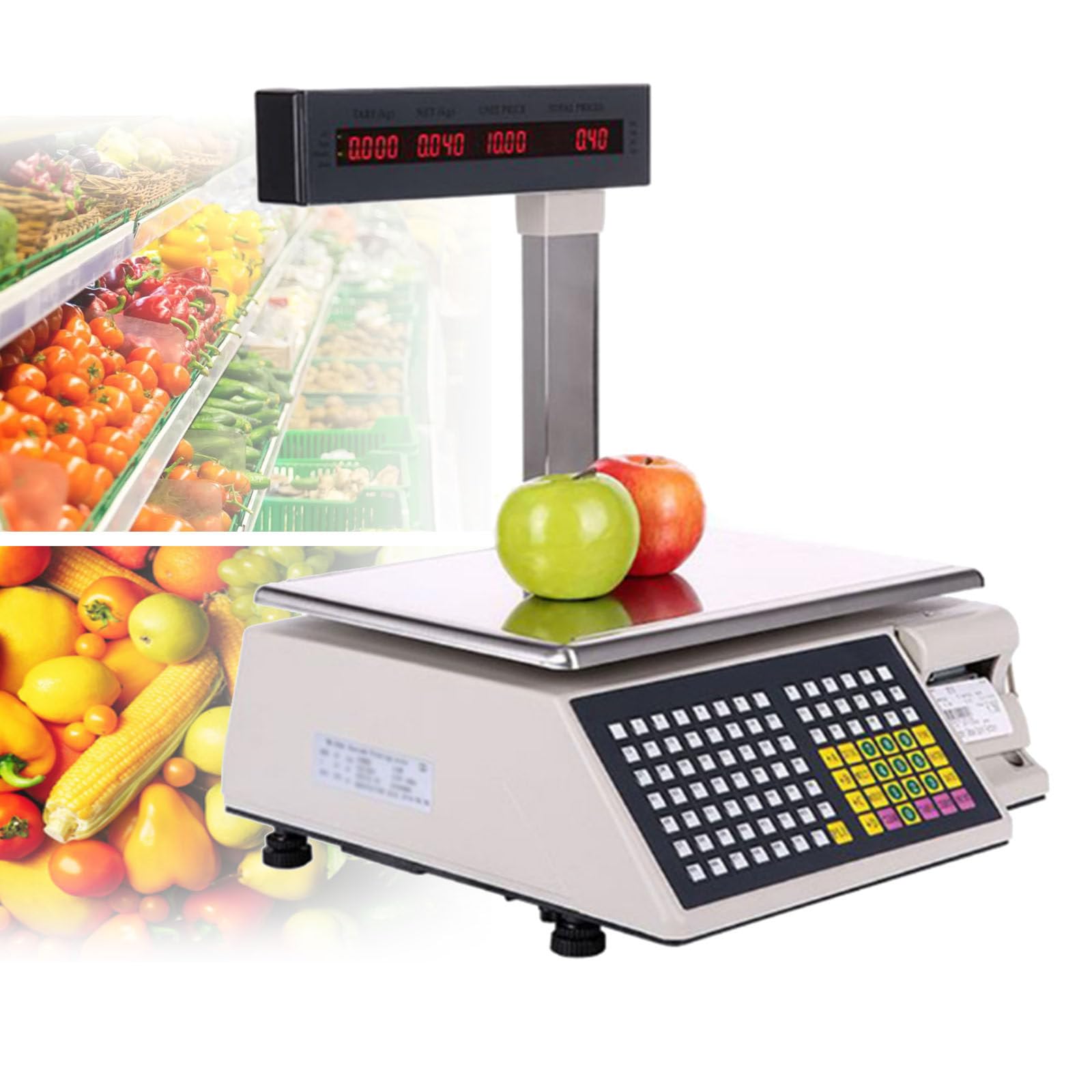 MYUYEE Digital Price Computing Scale Thermal Printing Scale,Electronic Label Printing Scale,Capacity 66 Pounds,Suitable For Retail Stores,Fruit Markets