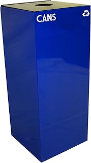 Witt Industries 36GC01-BL GeoCube Recycling Receptacle with Round Opening, Steel, 36 gal, Blue