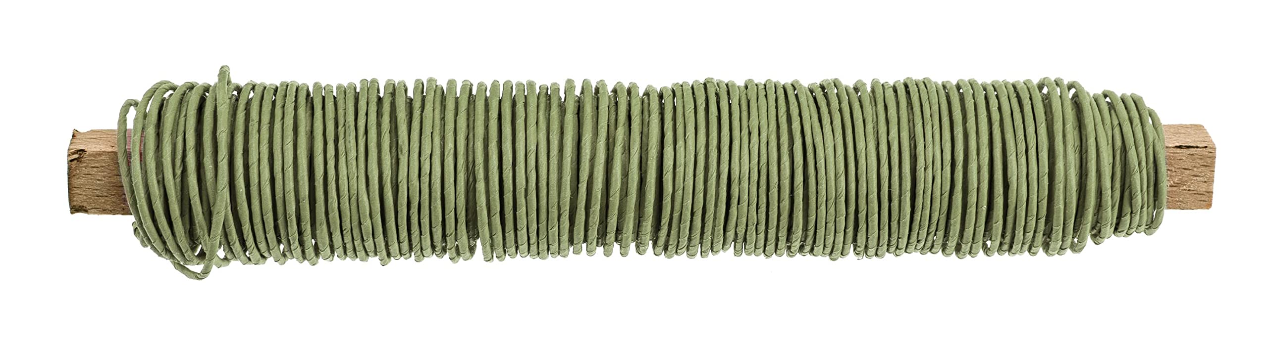 GLOREX 6 1280 224 - Paper Wrapping Wire Wrapped 0.8 mm, Length 22 m, Green, for Crafts and Binding Arrangements and Wreaths