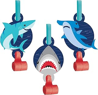 Shark Party Blowers, 8 ct