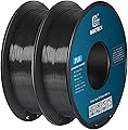 GEEETECH 2kg PLA Filament 1.75mm 3D Printer PLA Filament 2 Spools Black and Black
