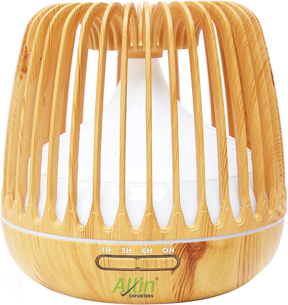 Allin Exporters 500ml Aromatherapy Diffuser with 7 Color Changing LED Lights 4 in 1 Ultrasonic Humidifier Essential Oil Cool Mist Aroma Timer for Home Baby Bedroom Office (1Pc)