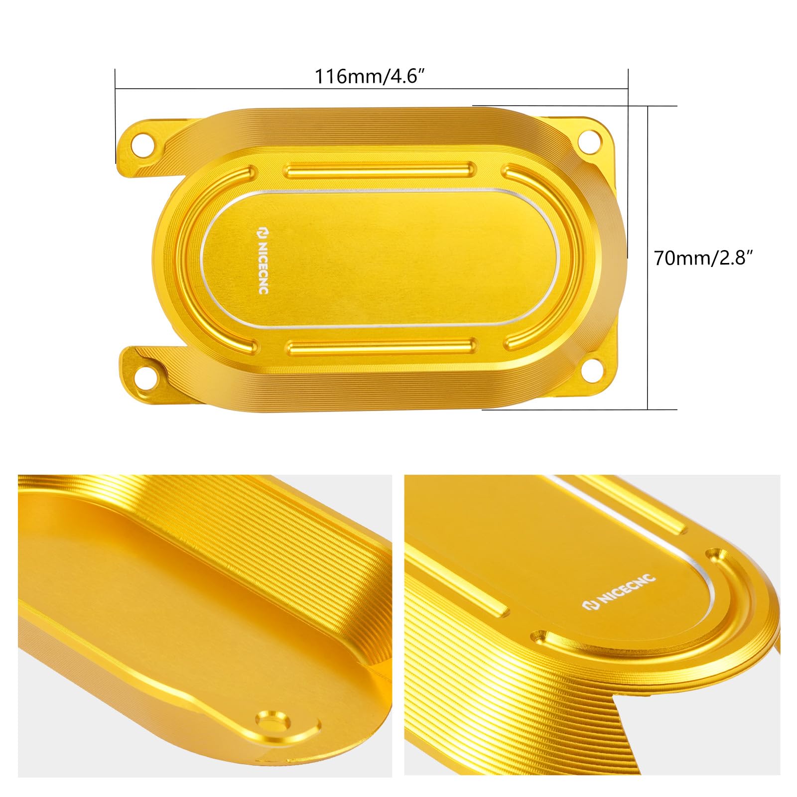 NICECNC Copertura per corpo acceleratore oro in alluminio CNC compatibile con Harley CVO Tri Glide FLHTCUTGSE 2020-2022, Road King Special FLHRXS 2017-2024, ricambio per 14420029, vedi accessori