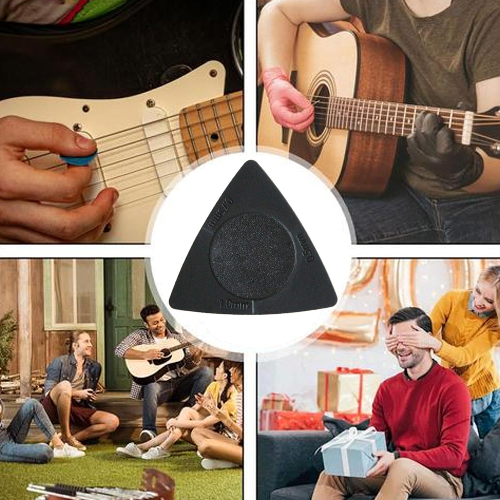 Púas De Guitarra Triangular Antideslizantes - 3 Grosores, Agarre Perfecto Para Guitarra Eléctrica Y Acústica