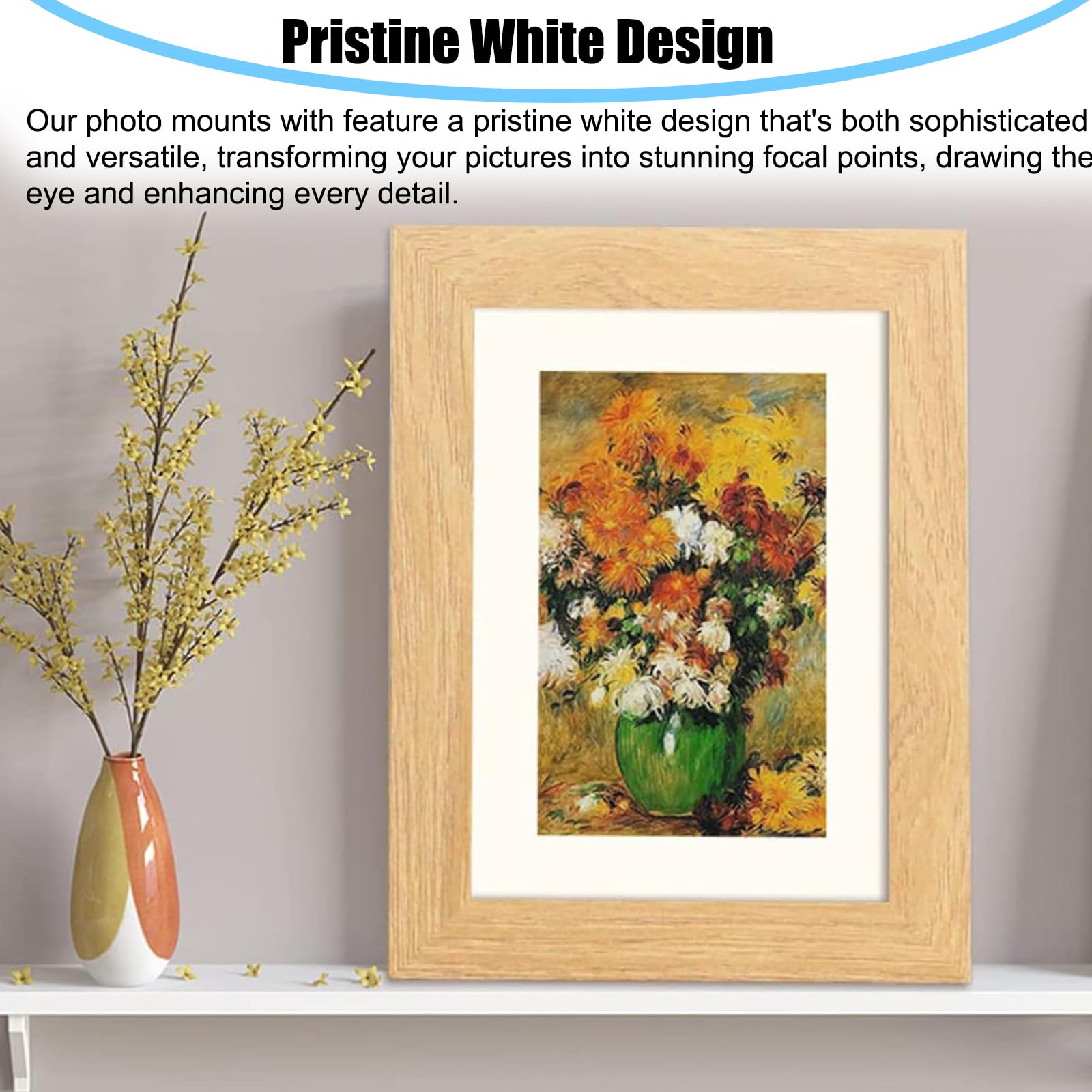 Pack of 12 White Photo Picture Mounts for Photo Frames Mount 6Pcs Photo Mount with Aperture fit A4 Size - Image 3