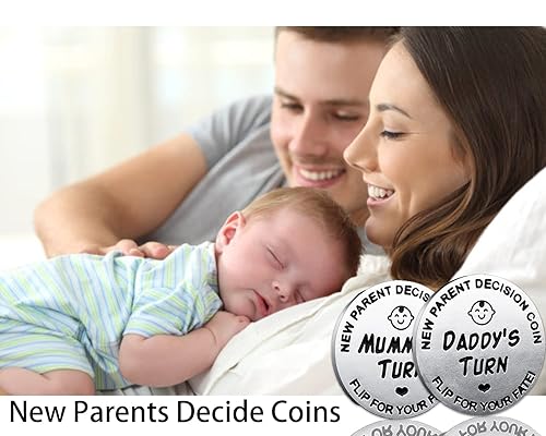 Miniatura 3 de Regalos divertidos para papá y mamá, moneda divertida para tomar decisiones, nuevo regalo de bebé para padres, mamá, papá, embarazo, mujeres,