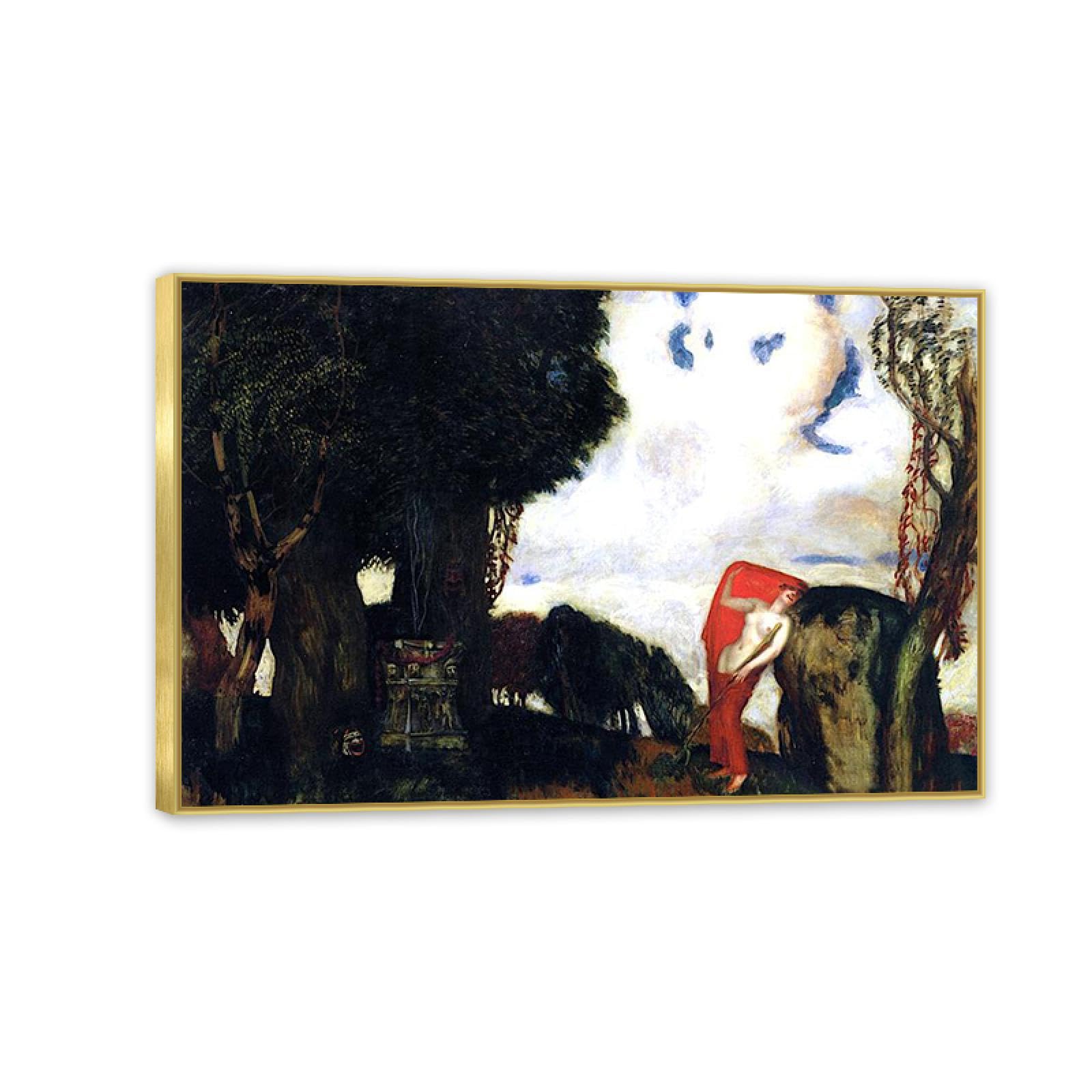 Hau3sh3a Franz von Stuck Wall Art Print Iphigenia Poster Famous Paintings on Canvas Franz Stuck Picture Wall Decor for Living Room Bathroom Office 60x40cm(24x16in) Gold frameframe