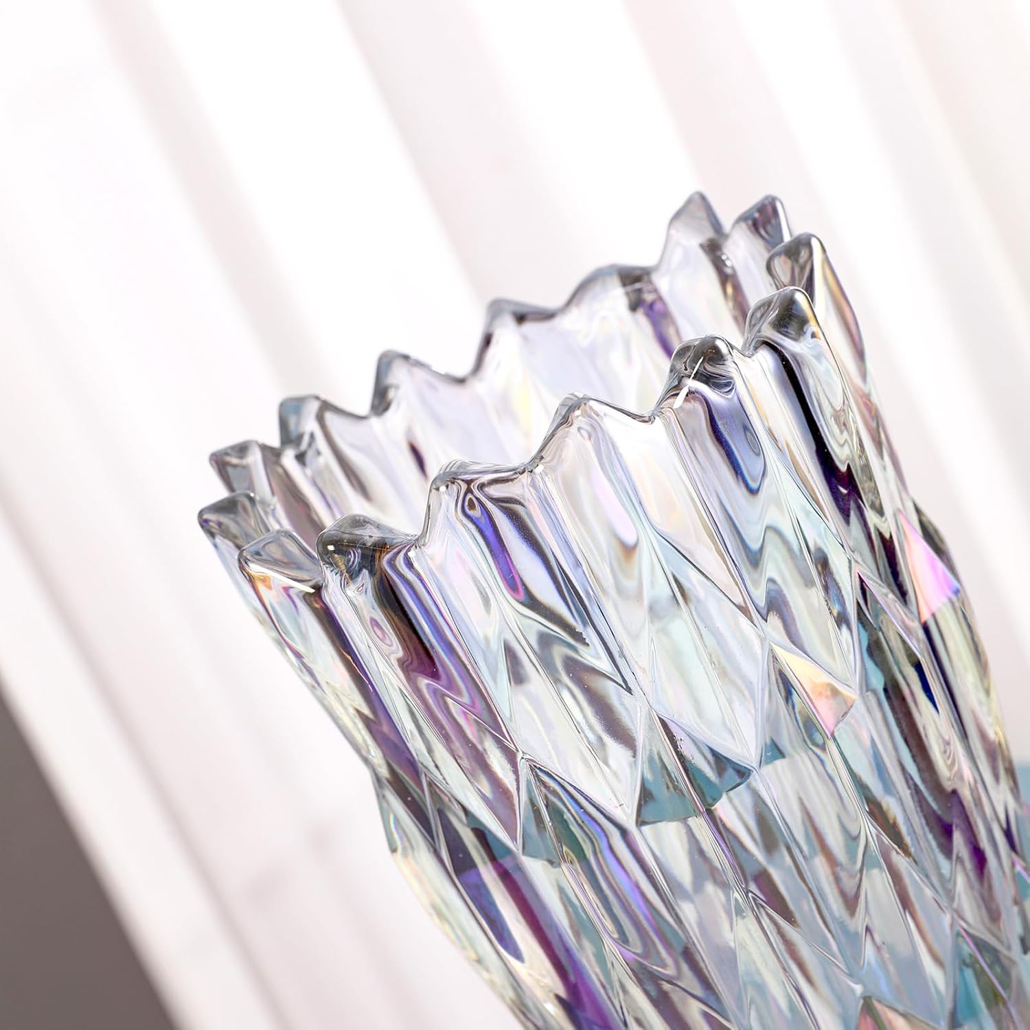 9.6" High Colorful Glass Flower Vase for Home Decor, Dining Wedding Table Office Holiday Party Centerpiece Decoration - Image 3