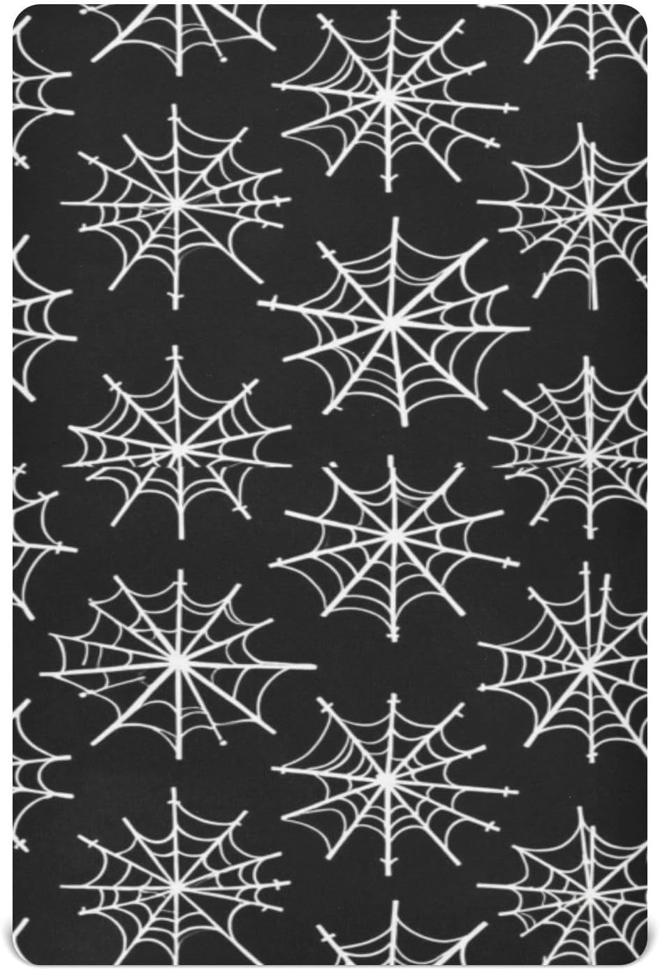 Caikeny Fitted Crib Sheet for Boys Girls Spiderweb Halloween Baby Crib Sheets Black Bassinet Sheets Crib Mattress Bed Sheets for Toddler Newborn Infant 27 x 39 in