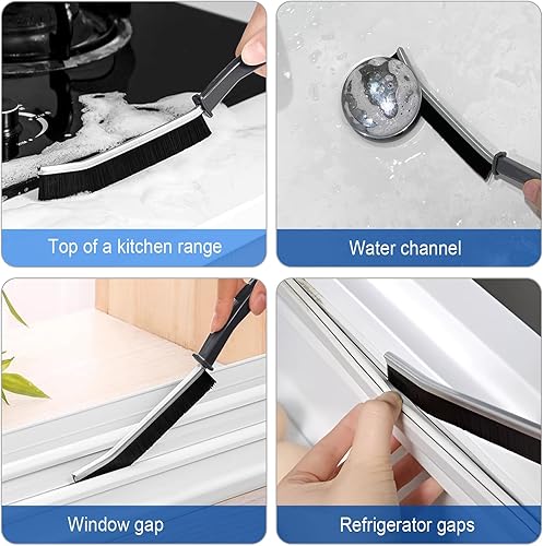 Miniatura 6 de Cepillo de limpieza de hendiduras de cerdas duras, cepillo limpiador de lechada, cepillo de limpieza para juntas profundas de azulejos, herramienta