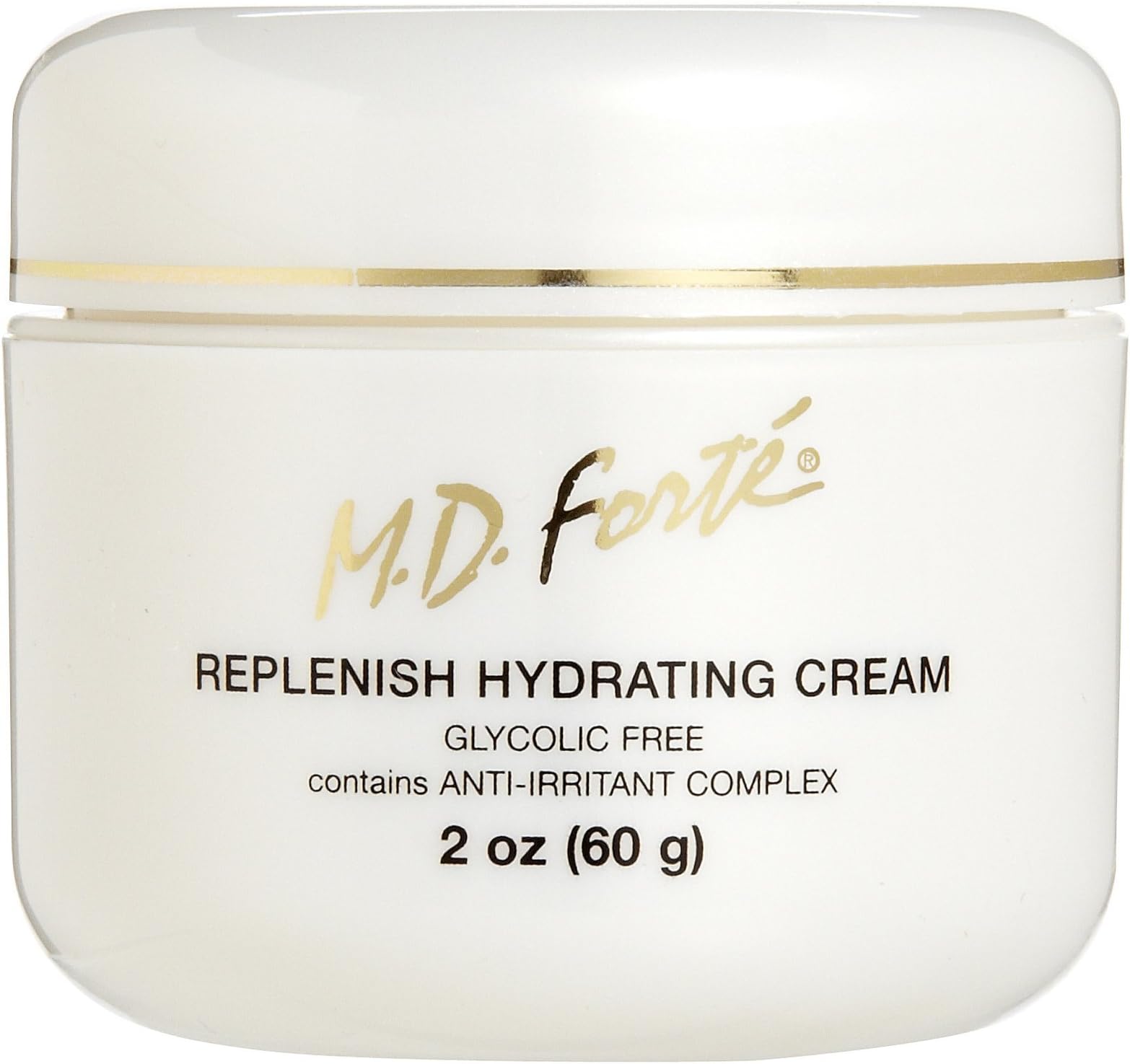 M.D. Forte Replenishing Glycolic Free Hydrating Cream with Anti-Irritant Complex, 2 Fluid Ounce
