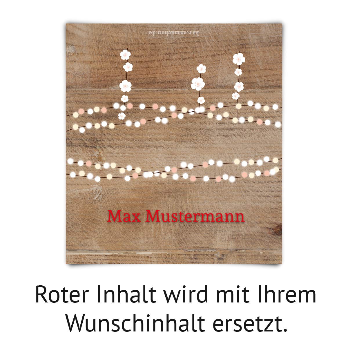40 x Geburtstag Hochzeit Tischkarten Platzkarten Namenskarten Kärtchen individuell - Holz Lichtgirlande