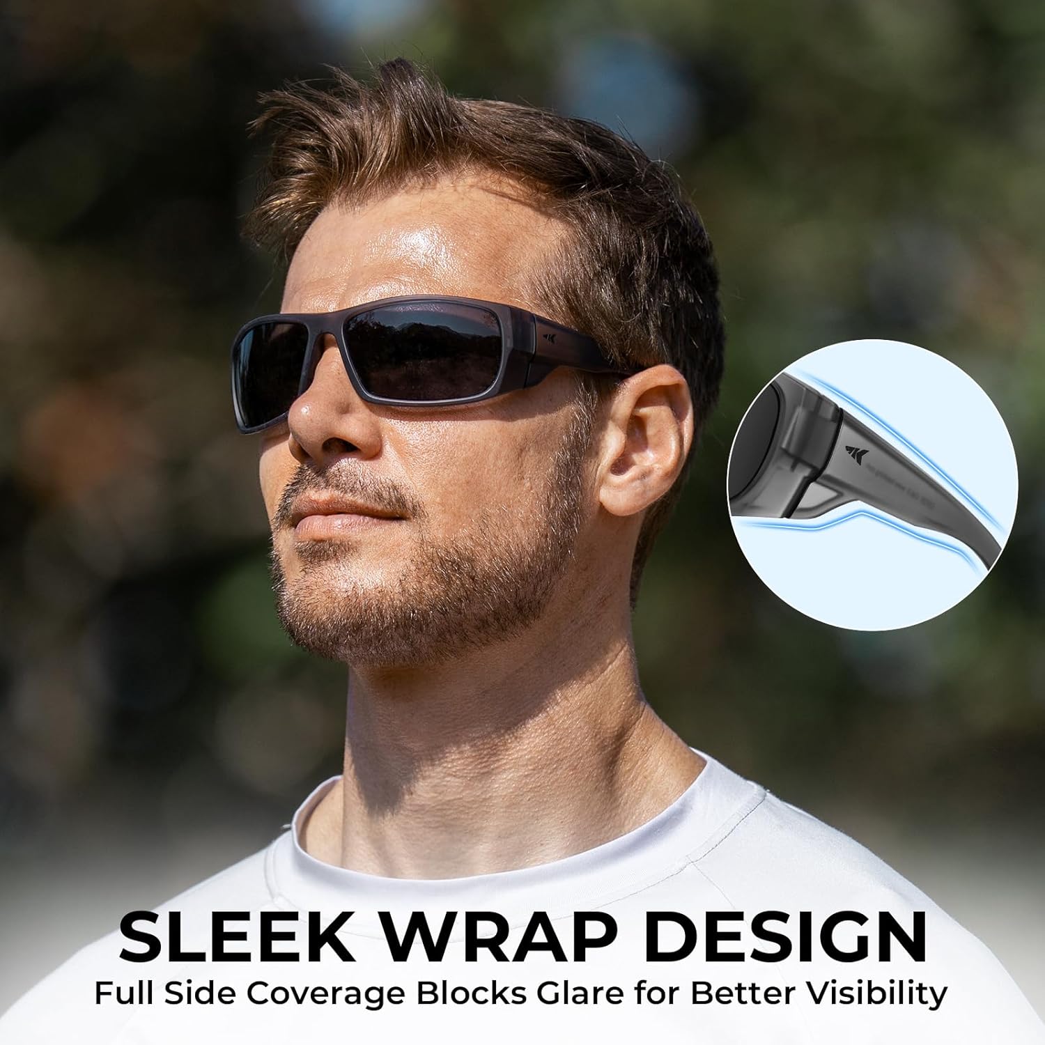 KastKing Gauley Polarized Sunglasses With PuriVex Protective Lens Coating,UV 400 and Wrap Design Sport Fishing Sunglasses