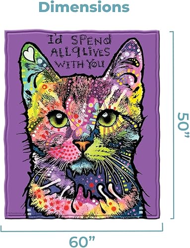 Miniatura 3 de Dawhud Direct Manta de gato de 50 x 60 pulgadas Dean Russo 9 Lives Manta de forro polar de felpa para adultos y niños, suave y acogedora para la