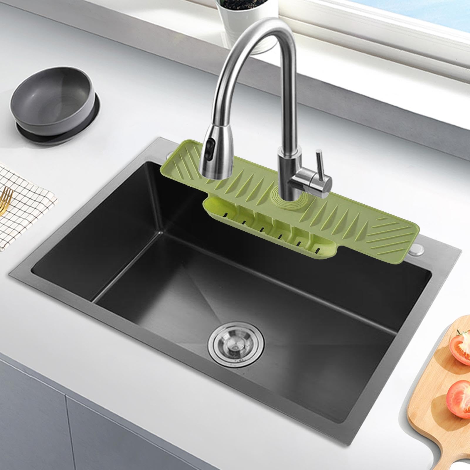 Tapis De Robinet Silicone, Protection Anti-Éclaboussures Pour Robinet D'Évier, Plateau Anti Gouttes Pour Poignee Robinets Tapis Evier Gris 43 Cm 98781910